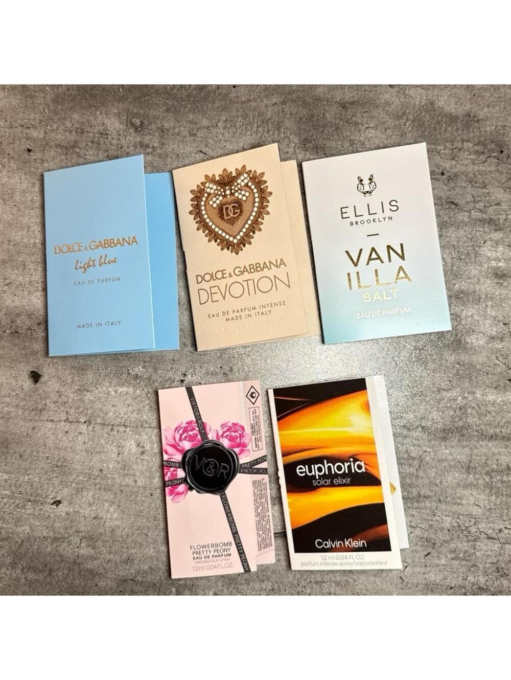 Perfume Samples Dolce Gabanna Light Blue Devotion Ellis Vanilla Salt Viktor Peon